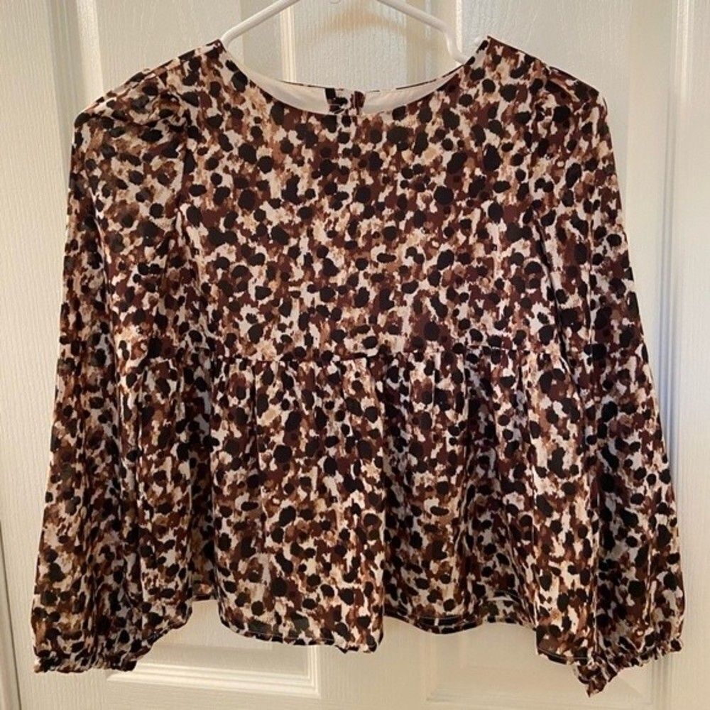 Janie and Jack x Rachel Zoe Leopard Print Top Long Sleeve Girls Size 10 NWT